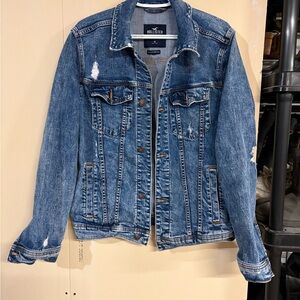 Hollister Classic Blue Denim Distressed Jacket